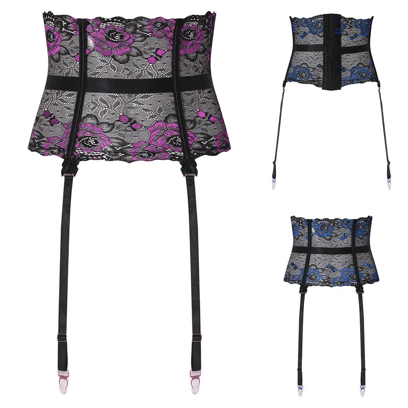 Floral Lace Corset with Garters