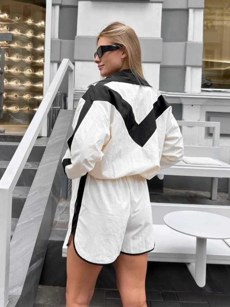 Chic Stripe Tracksuit Set for Women