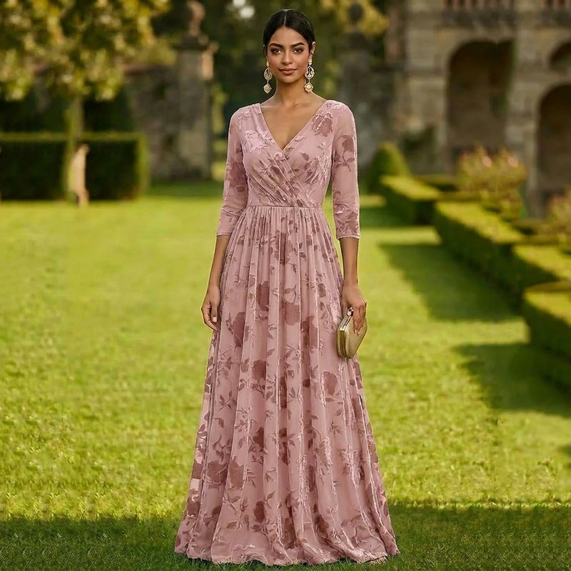 Elegant Vintage V-Neck Prom Dress