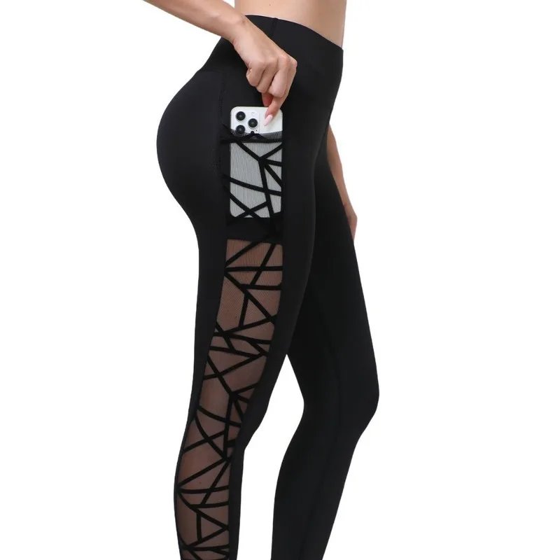 High Waist Mesh Yoga Pants