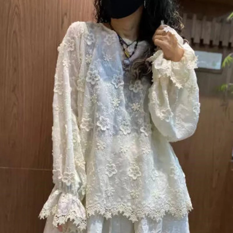 Elegant White Lace Blouse for Women