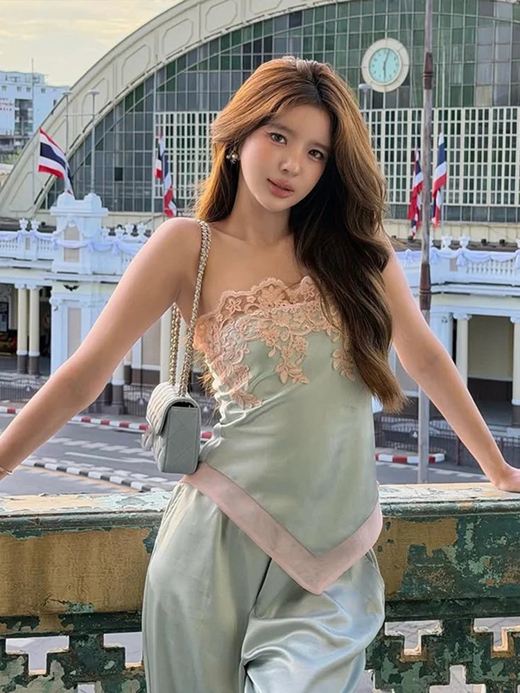 Elegant Backless Lace Tank Top