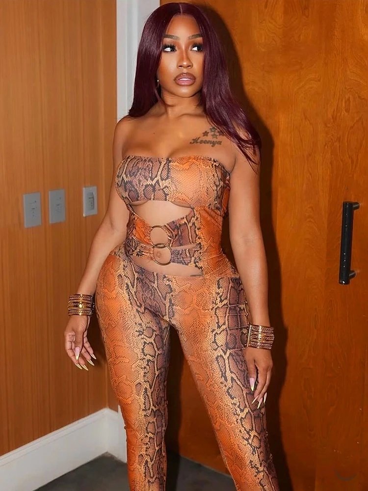 Stylish Serpentine Print Jumpsuit