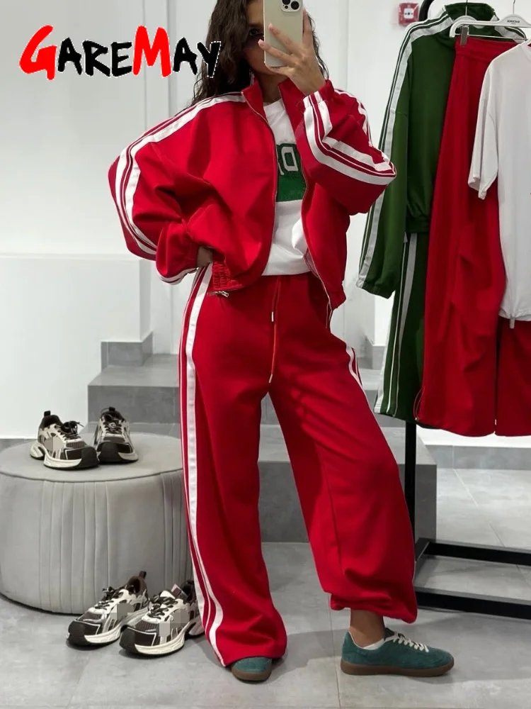 Garemay Women's Striped Tracksuit Set