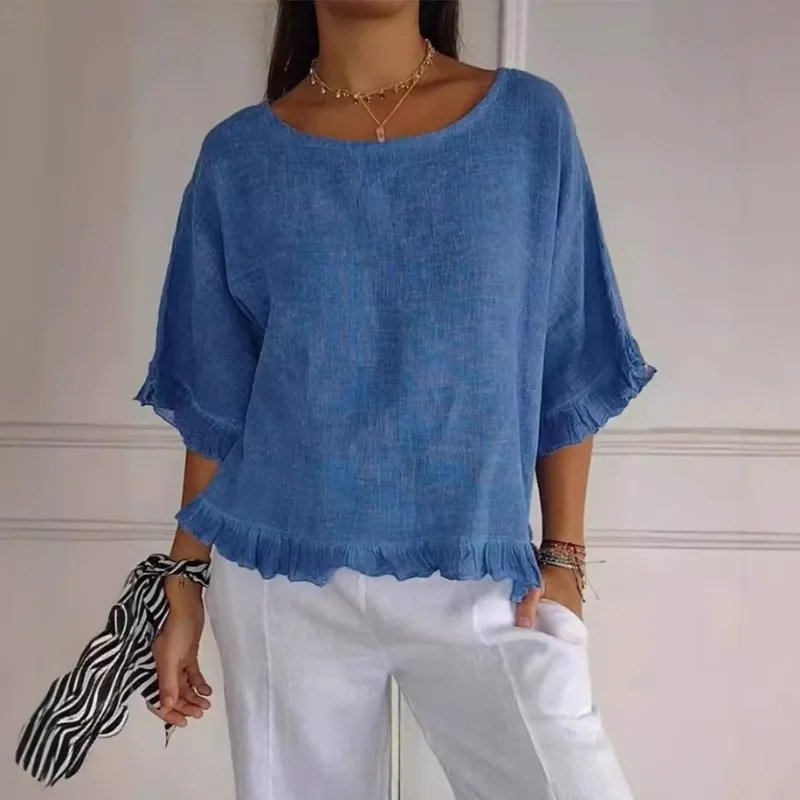 Summer Cotton Linen Blouse