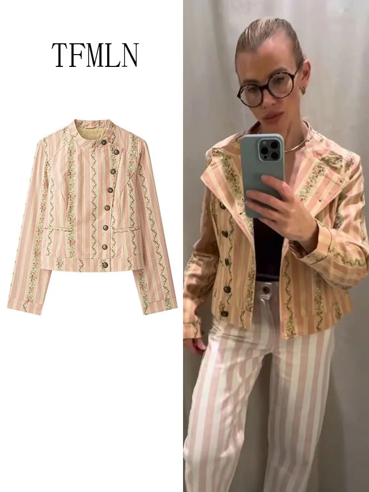 Chic Jacquard Floral Print Jacket