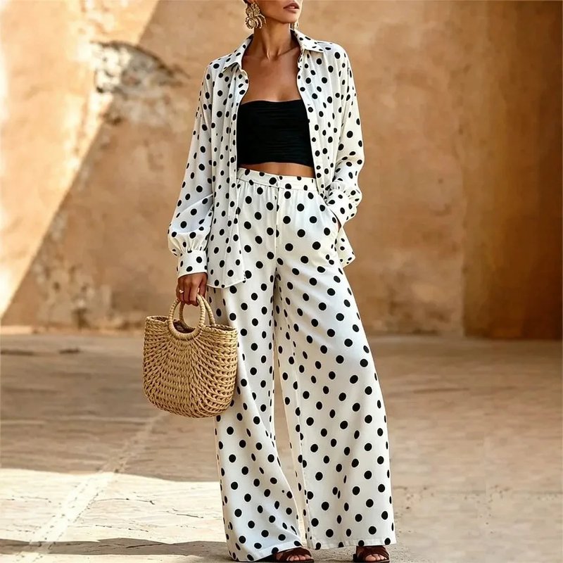 Elegant Autumn Dot Print Set