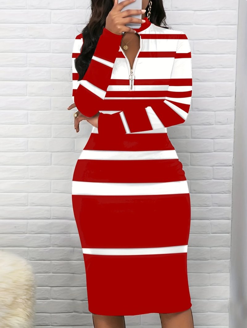 Chic Striped Midi Dress