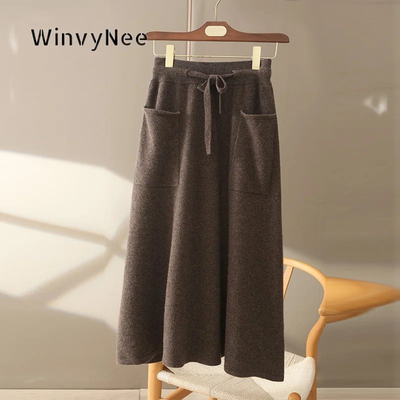 Cozy Wool Knit Midi Skirt