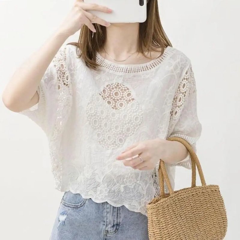 Floral Crochet Cover-Up Poncho