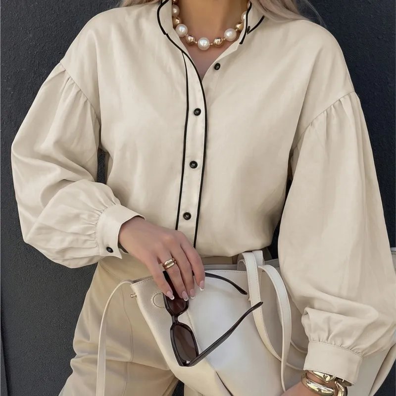 Chic Autumn Contrast Blouse