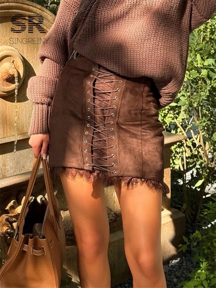 Chic Lace-Up Mini Skirt