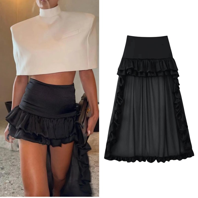 Chic Women's Capelet Midi Skirt