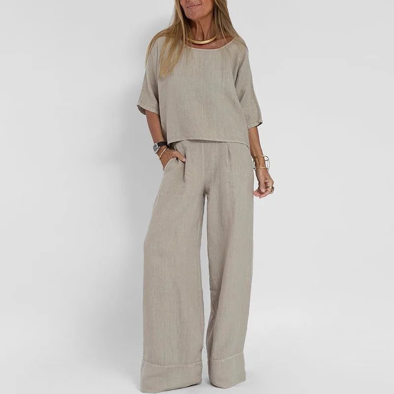 Summer Cotton Linen 2-Piece Outfit