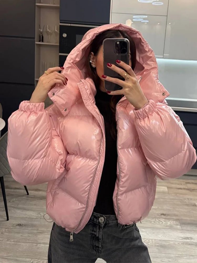 Chic Winter Cotton Jacket with Hood