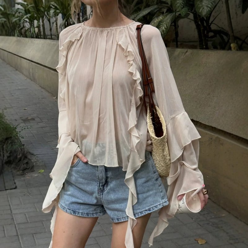 Chic Ruffled Chiffon Blouse
