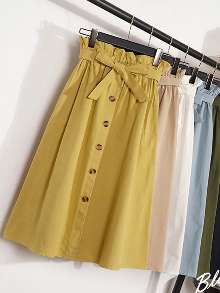 Elegant High-Waist Midi Skirt