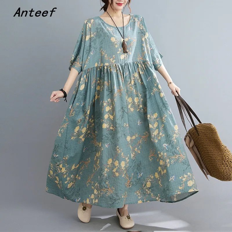 Vintage Floral Oversized Summer Dress