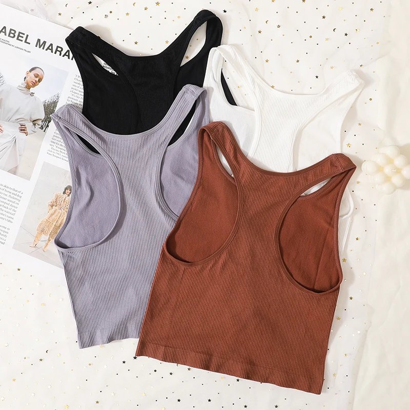 Seamless Ribbed Racerback Crop Top