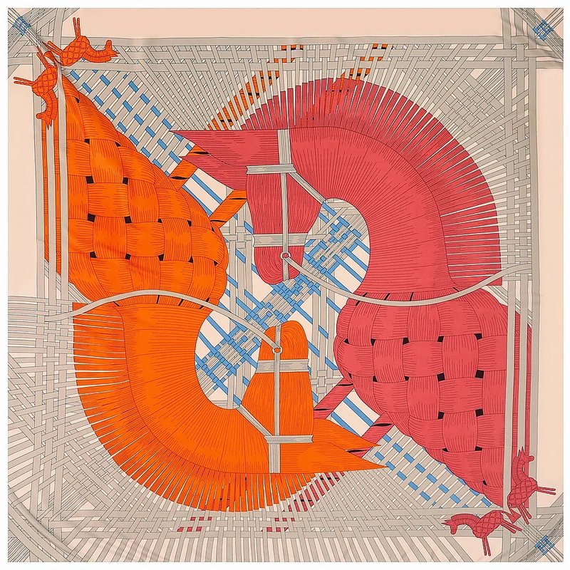 Elegant Horse Print Silk Scarf