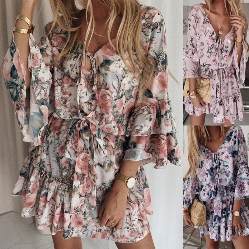 Chic Pink Chiffon Pullover Dress