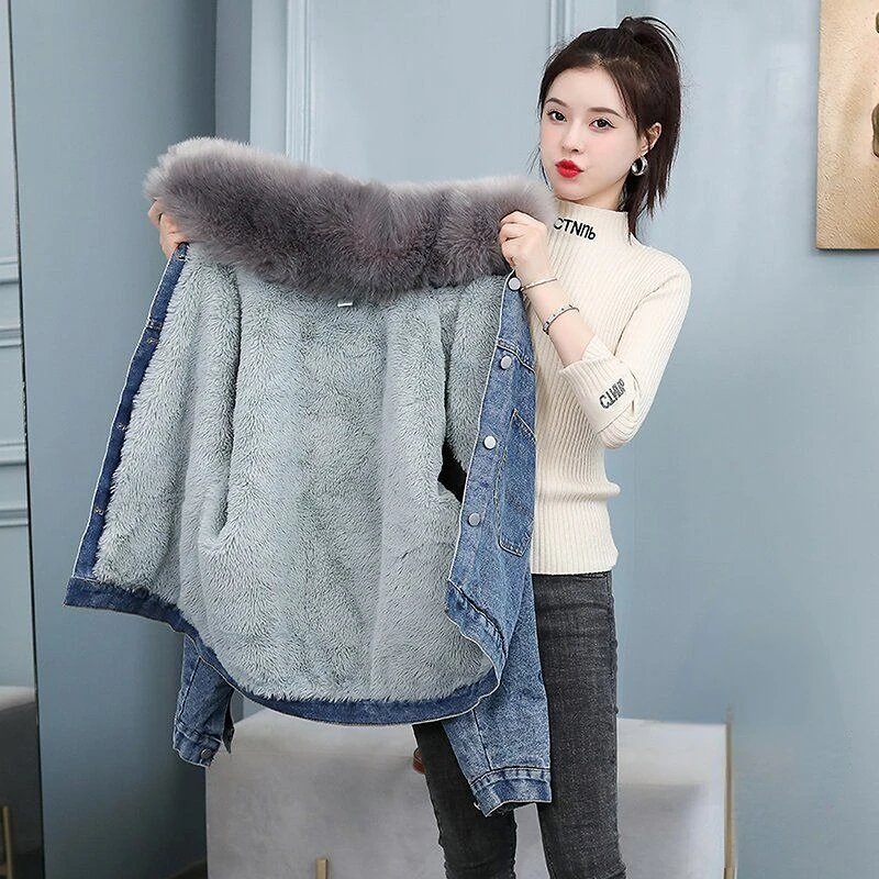Stylish Women's Winter Denim Jacket
