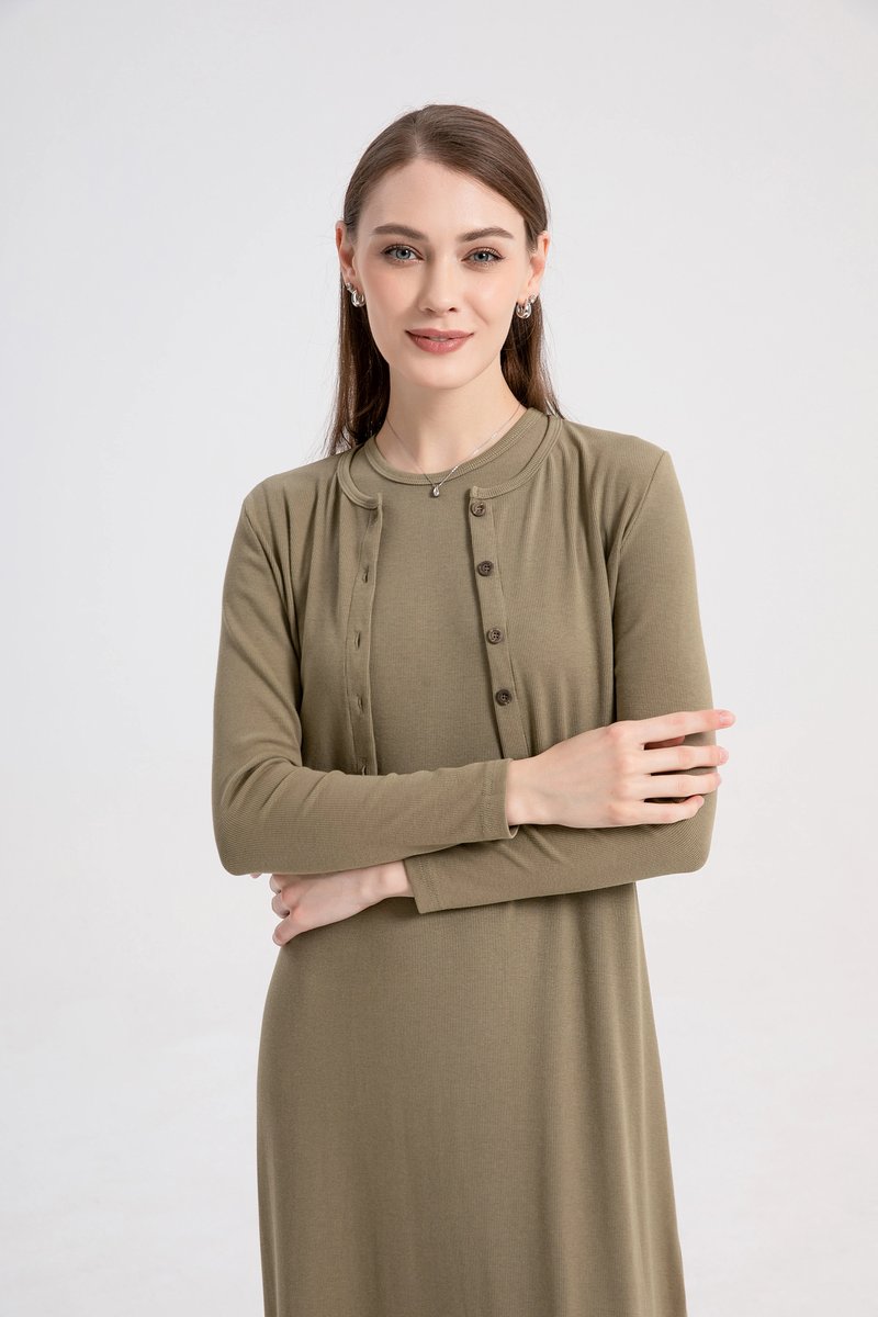 Elegant Ankle-Length Summer Cardigan Dress