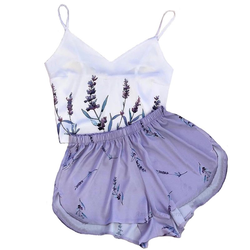 Lavender Silk Satin Pajama Set