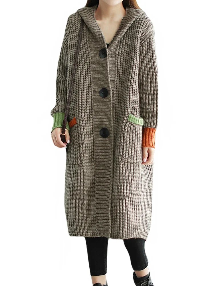 Chic Women's Hooded Knit Cardigan