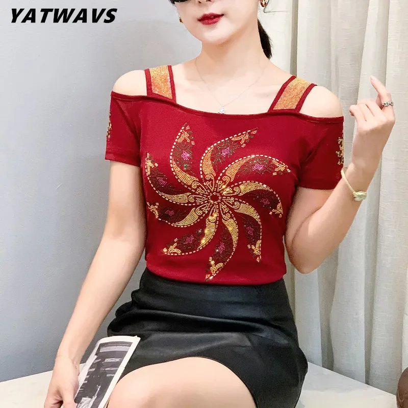 Chic Heart Diamond T-Shirt for Women