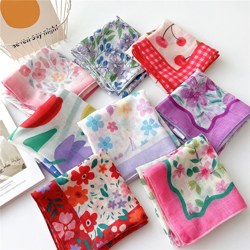 Elegant Floral Print Neckerchief