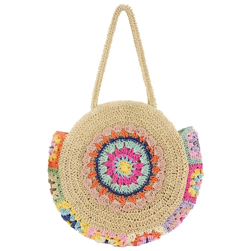 Stylish Round Straw Woven Tote