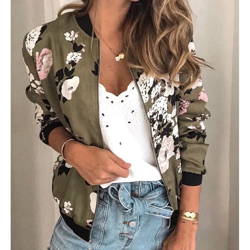 Elegant Floral Bomber Jacket