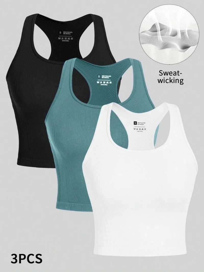 Seamless Women's Yoga Crop Tops