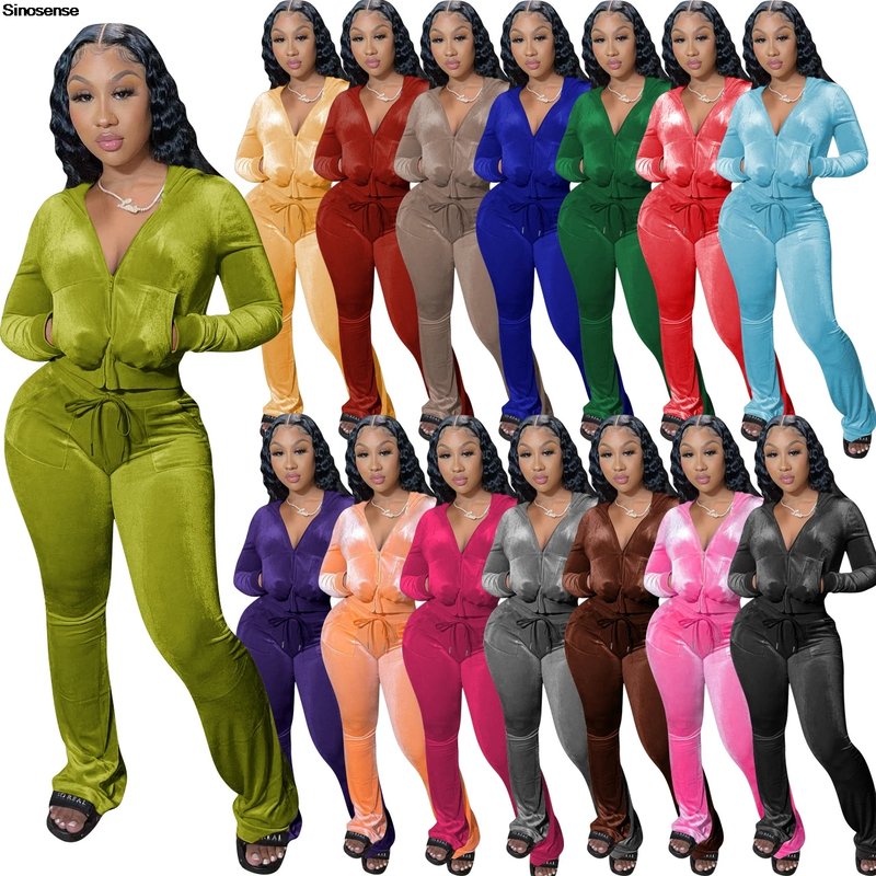 Chic Velvet Tracksuit Set