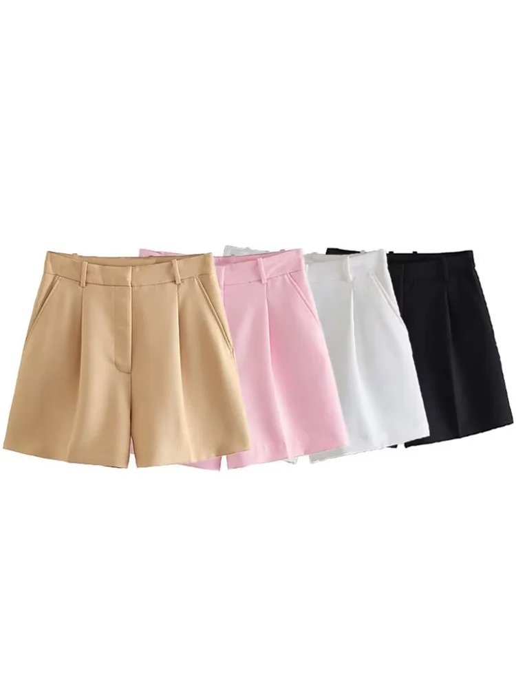 Chic High-Waist Pleated Shorts