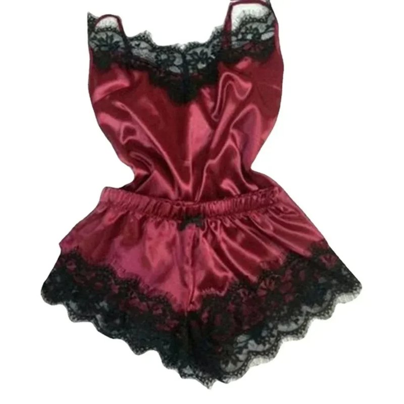 Silk Satin Lace Pajama Set