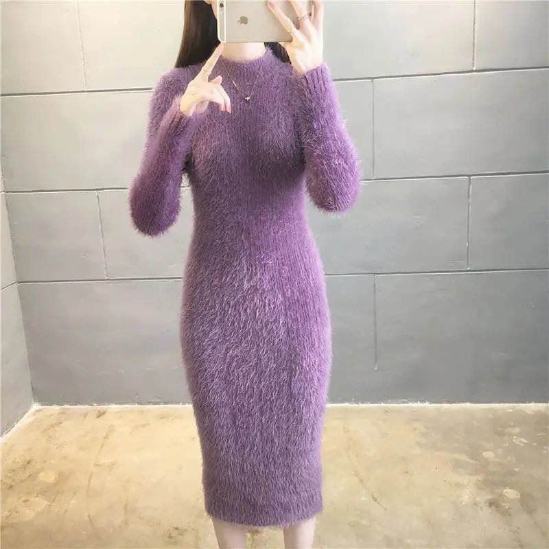 Chic Mock Neck Midi Dress
