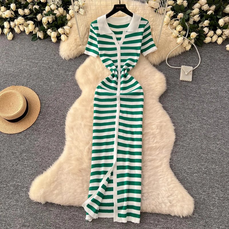 Chic Striped Maxi Dress