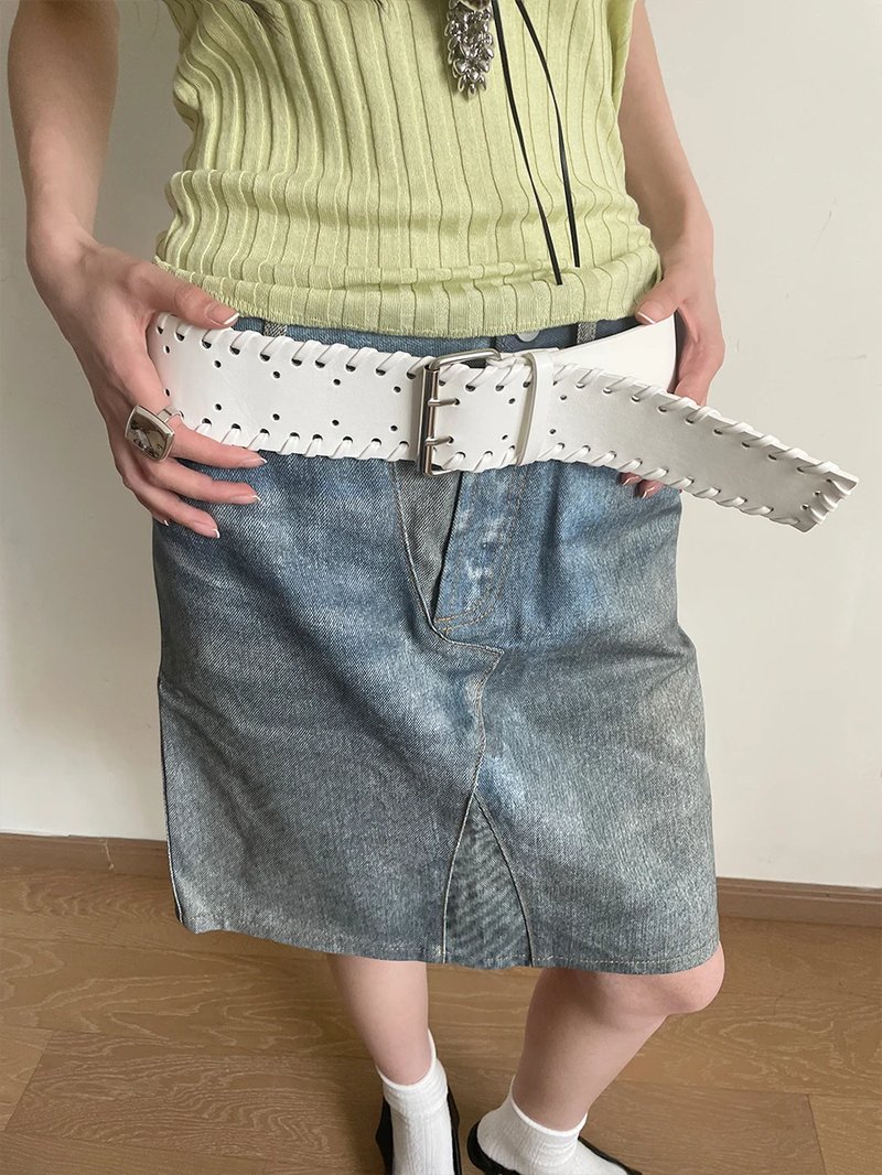 Stylish Handmade Denim Skirt