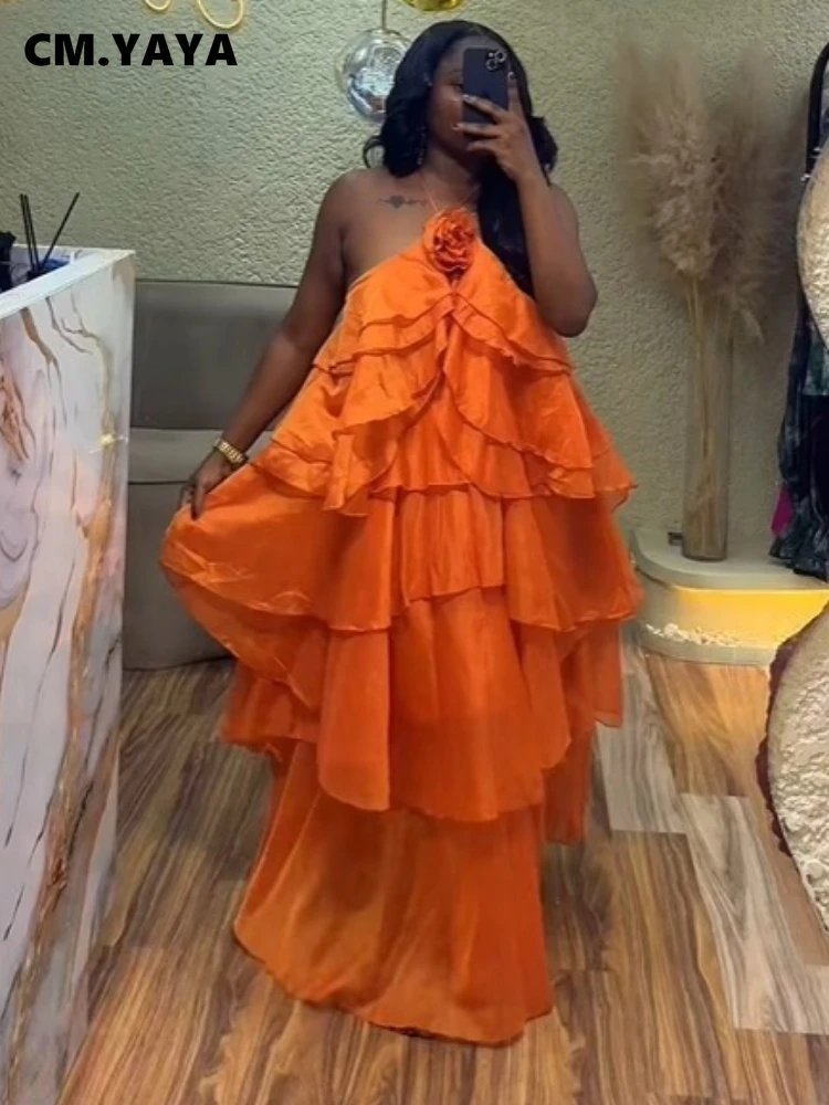 Elegant Sleeveless Ruffle Maxi Dress