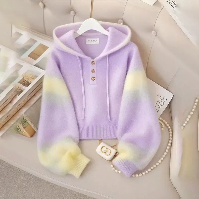 Chic Women's Hooded Sweater Jacket