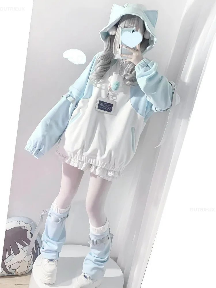 Aesthetic Cat Ear Hoodie for Women