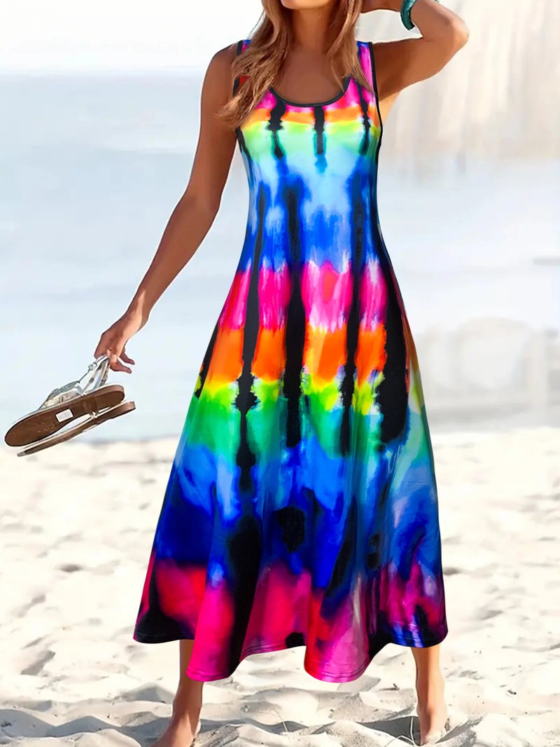 Summer Tie-Dye Maxi Dress