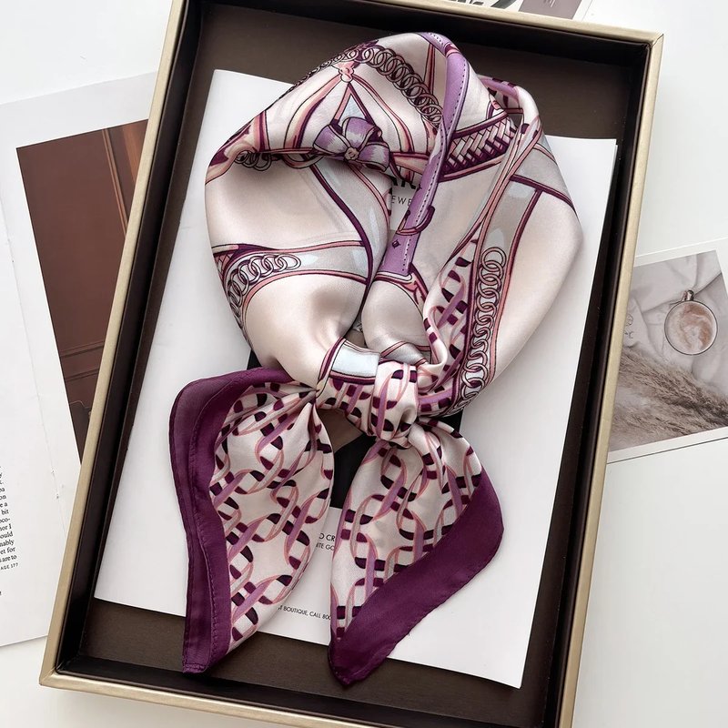 Floral Satin Square Scarf