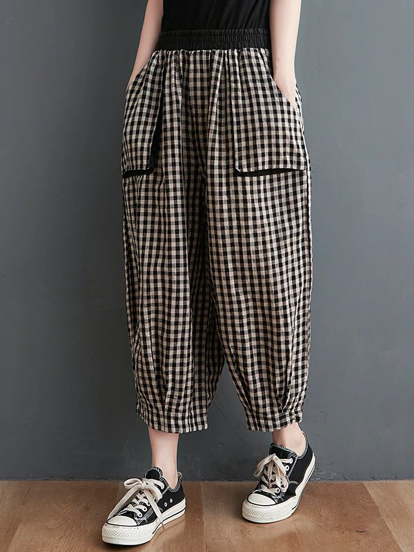 Chic Retro Wide Leg Linen Pants