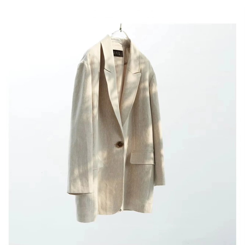 Oversized Linen Blazer for Women