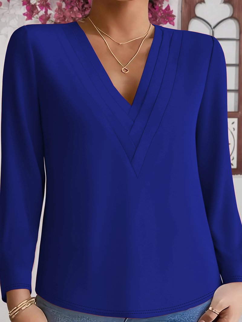Stylish Plus Size V-Neck Top