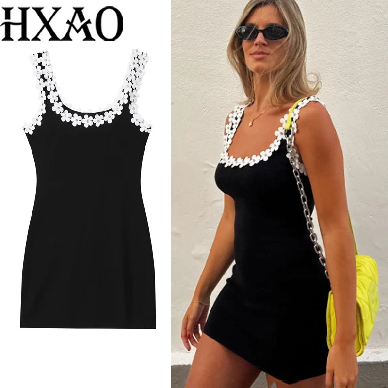 Elegant Black Floral Slip Dress