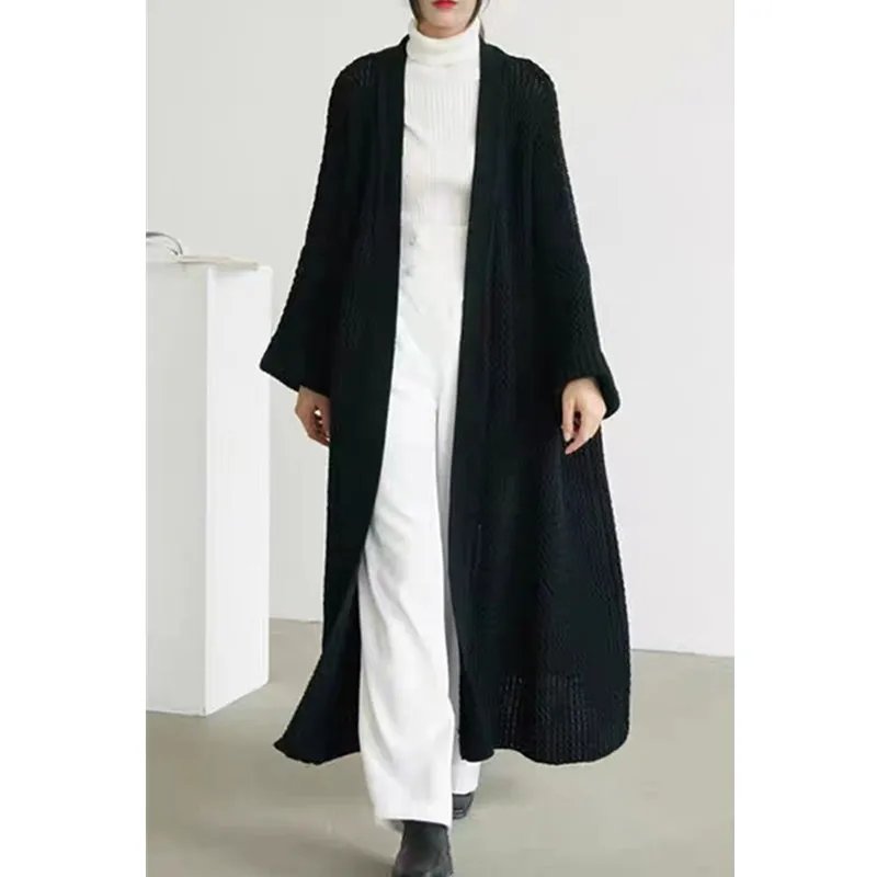 Elegant Knitted Long Cardigan